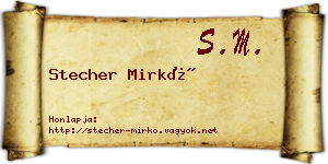 Stecher Mirkó névjegykártya